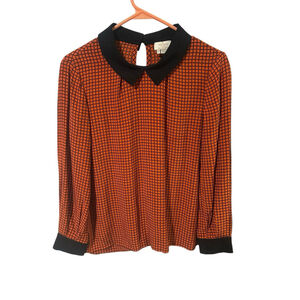 Kate Spade New‎ York Size 4 Orange Black Blouse